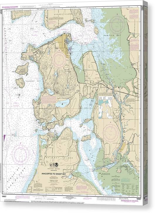 Nautical Chart-18427 Anacortes-Skagit Bay Canvas Print