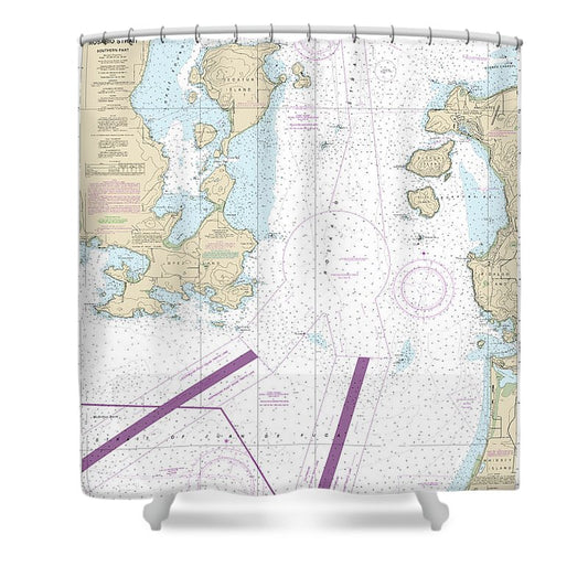 Nautical Chart 18429 Rosario Strait Southern Part Shower Curtain