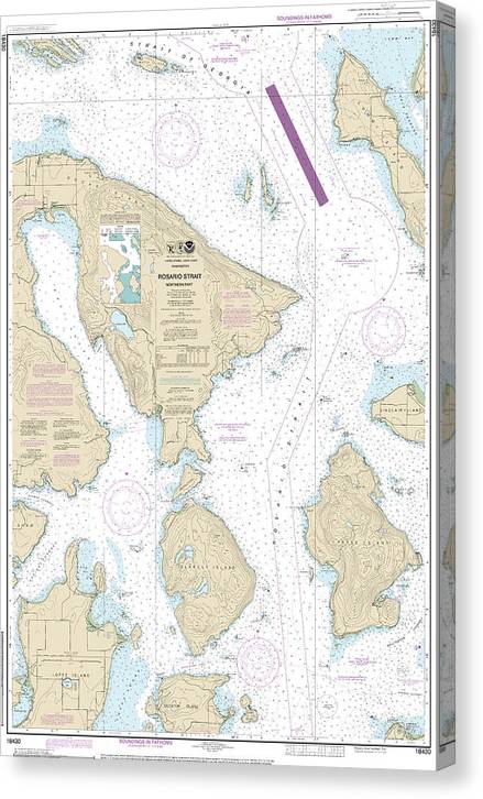 Nautical Chart-18430 Rosario Strait-Northern Part Canvas Print