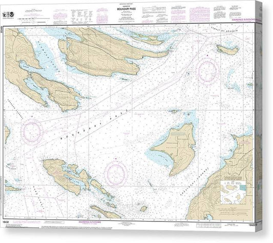 Nautical Chart-18432 Boundary Pass Canvas Print