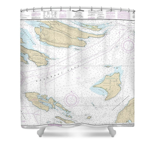 Nautical Chart 18432 Boundary Pass Shower Curtain