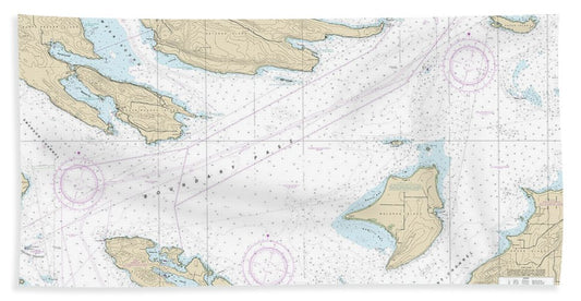 Nautical Chart-18432 Boundary Pass - Bath Towel