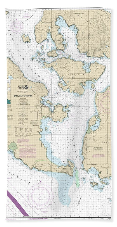 Nautical Chart-18434 San Juan Channel - Bath Towel