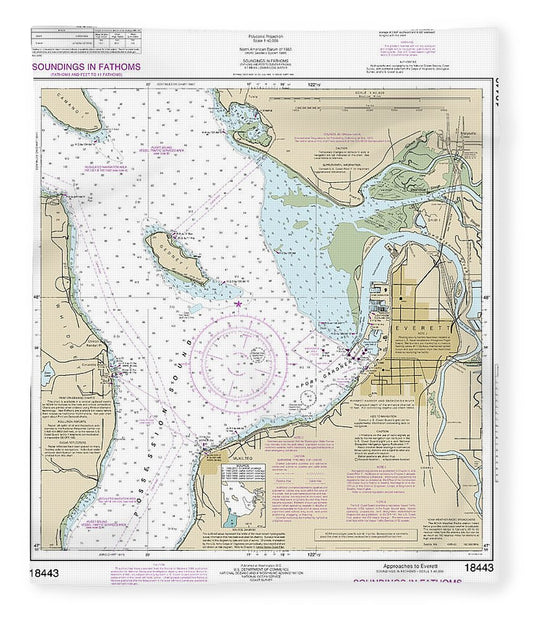 Nautical Chart 18443 Approaches Everett Blanket