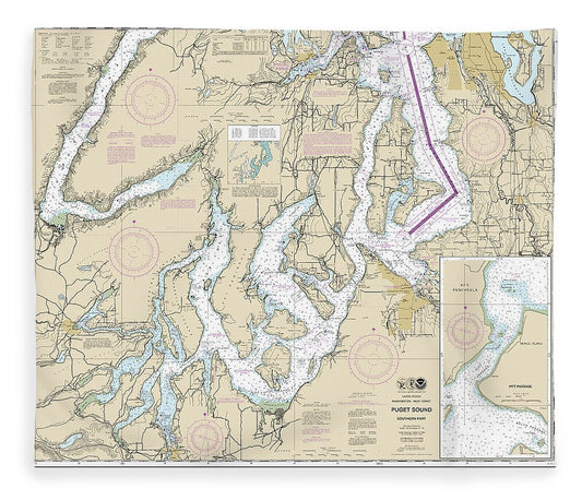 Nautical Chart 18448 Puget Sound Southern Part Blanket