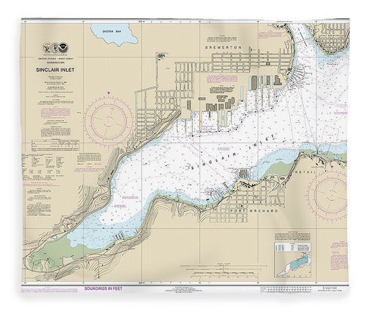 Nautical Chart 18452 Sinclair Inlet Blanket