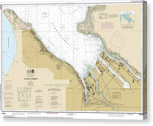 Nautical Chart-18453 Tacoma Harbor Canvas Print