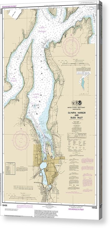 Nautical Chart-18456 Olympia Harbor-Budd Inlet  Acrylic Print