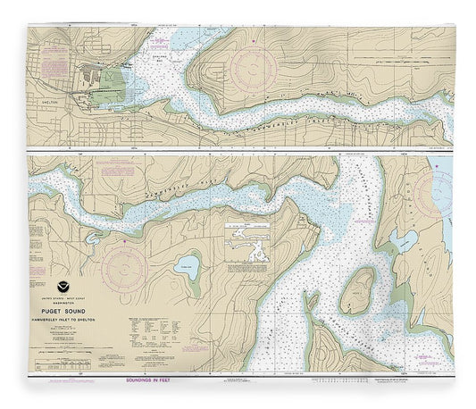 Nautical Chart 18457 Puget Sound Hammersley Inlet Shelton Blanket