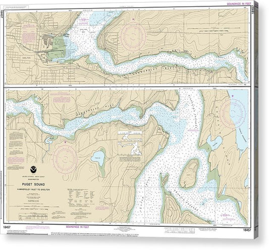 Nautical Chart-18457 Puget Sound-Hammersley Inlet-Shelton  Acrylic Print