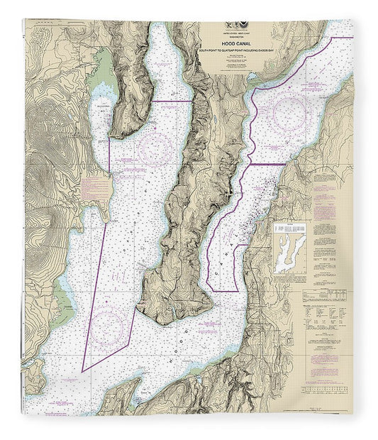 Nautical Chart 18458 Hood Canal South Point Quatsap Point Including Dabob Bay Blanket