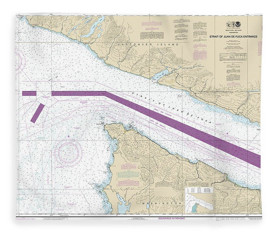 Nautical Chart 18460 Stait Juan De Fuca Entrance Blanket