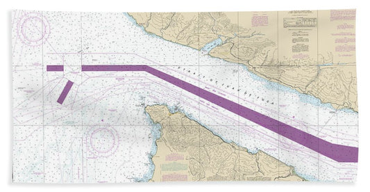 Nautical Chart-18460 Stait-juan De Fuca Entrance - Beach Towel
