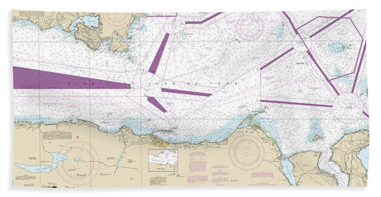 Nautical Chart-18465 Strait-juan De Fuca-eastern Part - Beach Towel