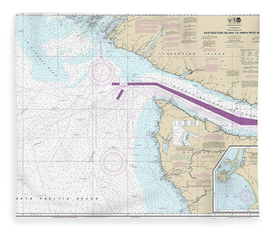 Nautical Chart 18480 Approaches Strait Juan De Fuca Destruction Lsland Amphitrite Point Blanket