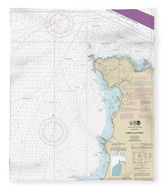 Nautical Chart 18485 Cape Flattery Blanket