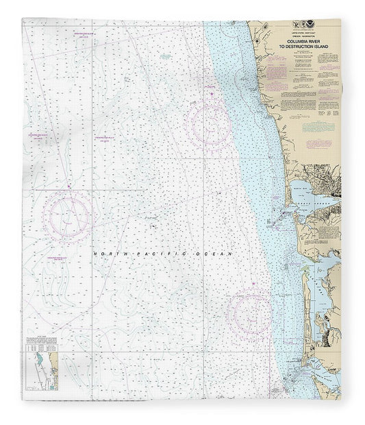 Nautical Chart 18500 Columbia River Destruction Island Blanket