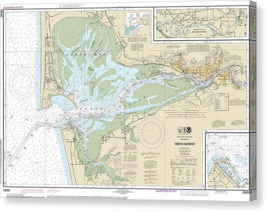 Nautical Chart-18502 Grays Harbor, Westhaven Cove Canvas Print