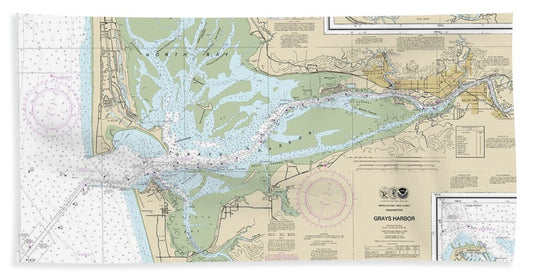 Nautical Chart-18502 Grays Harbor, Westhaven Cove - Bath Towel