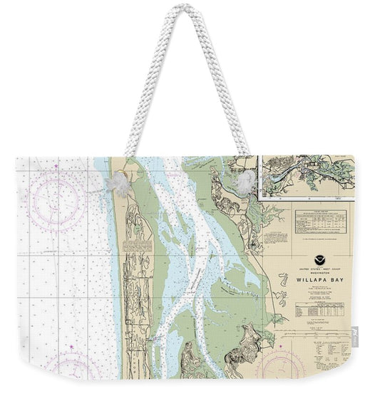Nautical Chart-18504 Willapa Bay, Toke Pt - Weekender Tote Bag