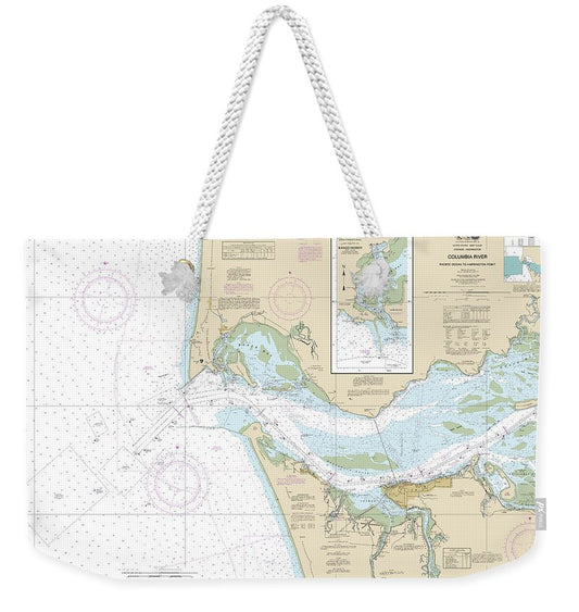Nautical Chart-18521 Columbia River Pacific Ocean-harrington Point, Ilwaco Harbor - Weekender Tote Bag