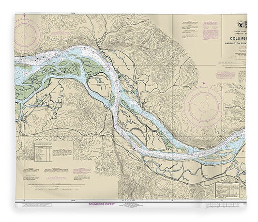 Nautical Chart 18523 Columbia River Harrington Point Crims Island Blanket
