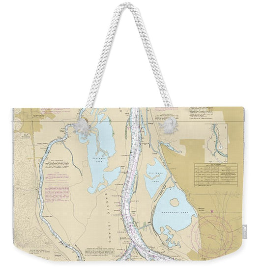 Nautical Chart-18525 Columbia River Saint Helens-vancouver - Weekender Tote Bag