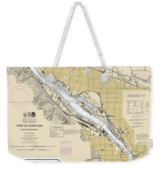 Nautical Chart-18526 Port-portland, Including Vancouver, Multnomah Channel-southern Part - Weekender Tote Bag