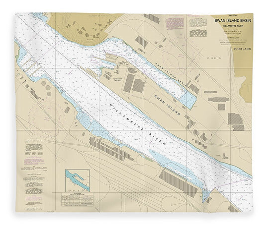Nautical Chart 18527 Willamette River Swan Island Basin Blanket