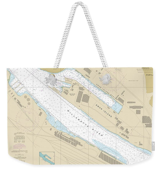 Nautical Chart-18527 Willamette River-swan Island Basin - Weekender Tote Bag