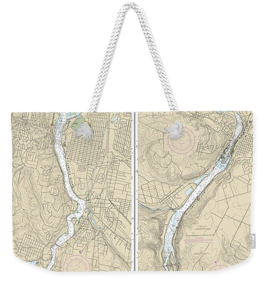 Nautical Chart-18528 Willamette River Portland-walnut Eddy - Weekender Tote Bag