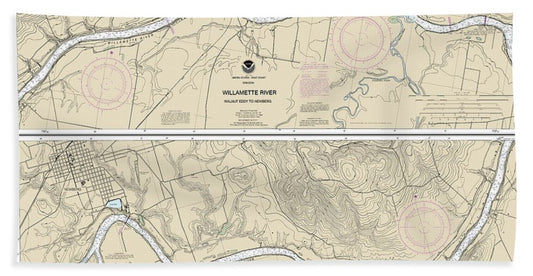 Nautical Chart-18529 Willamette River Walnut Eddy-newburg - Bath Towel