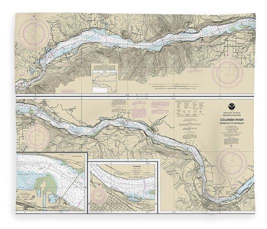 Nautical Chart 18532 Columbia River Bonneville The Dalles, The Dalles, Hood River Blanket