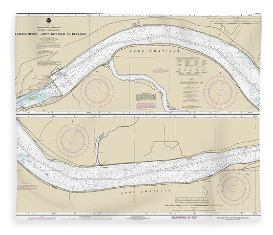 Nautical Chart 18535 Columbia River John Day Dam Blalock Blanket