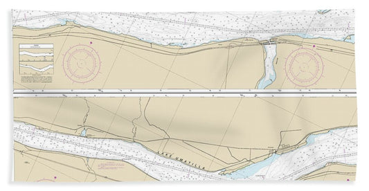 Nautical Chart-18536 Columbia River Sundale-heppner Junction - Bath Towel