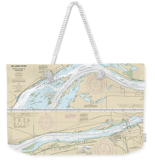 Nautical Chart-18539 Columbia River Blalock Islands-mcnary Dam - Weekender Tote Bag