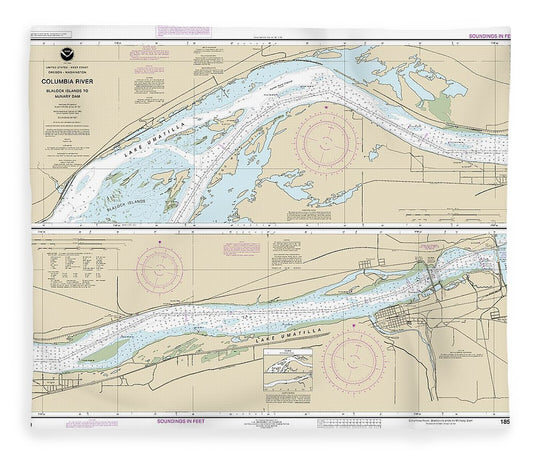 Nautical Chart 18539 Columbia River Blalock Islands Mcnary Dam Blanket