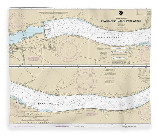 Nautical Chart 18541 Columbia River Mcnary Dam Juniper Blanket