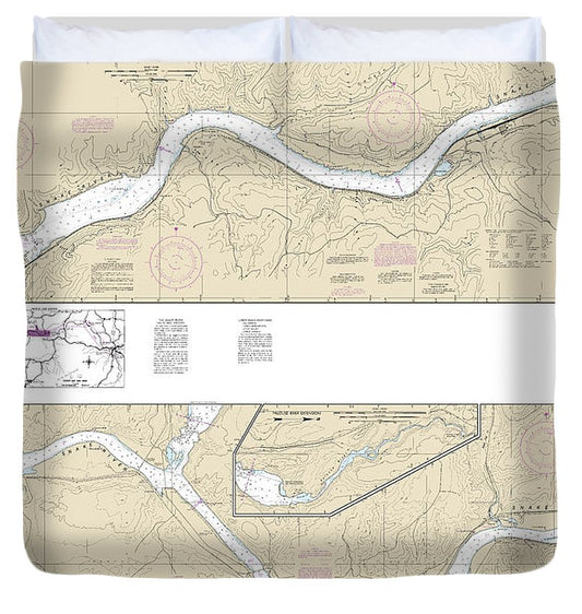 Nautical Chart 18546 Snake River Lake Herbert G West Duvet Cover
