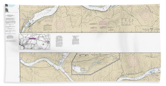 Nautical Chart-18546 Snake River-lake Herbert G West - Beach Towel