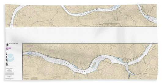 Nautical Chart-18547 Snake River-lake Bryon - Beach Towel