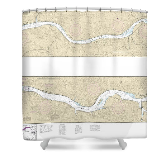 Nautical Chart 18547 Snake River Lake Bryon Shower Curtain
