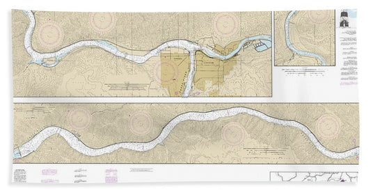 Nautical Chart-18548 Snake River-lower Granite Lake Franklin D Roosevelt Lake - Beach Towel