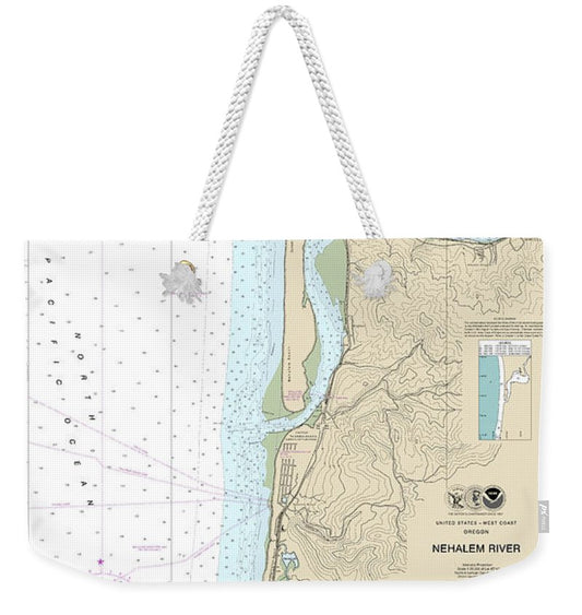 Nautical Chart-18556 Nehalem River - Weekender Tote Bag