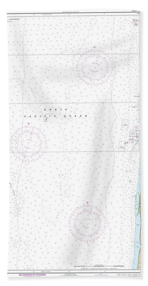 Nautical Chart-18561 Approaches-yaquina Bay, Depoe Bay - Bath Towel