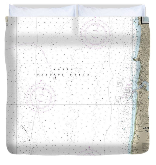 Nautical Chart 18561 Approaches Yaquina Bay, Depoe Bay Duvet Cover