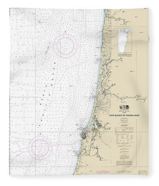 Nautical Chart 18580 Cape Blanco Yaquina Head Blanket