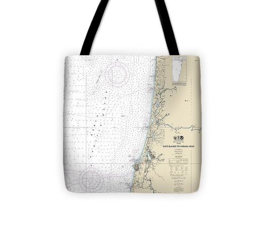 Nautical Chart 18580 Cape Blanco Yaquina Head Tote Bag