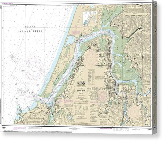 Nautical Chart-18587 Coos Bay Canvas Print