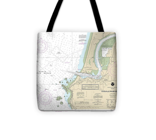 Nautical Chart 18588 Coquille River Entrance Tote Bag